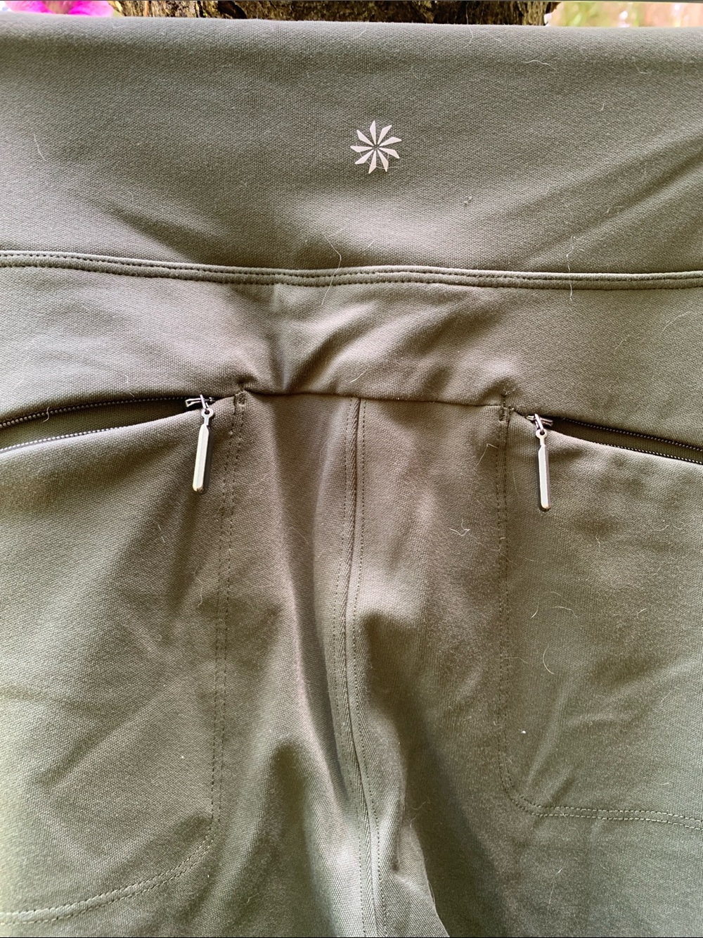 Athleta Olive Cargo Jogger Pants with Zip Pockets - Picture 4 of 5